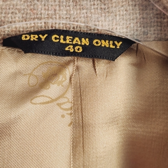 HAGGAR Vintage Tan Wool Sport Coat with Elbow Patches Size 40 - Picture 9 of 12